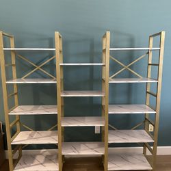 Bookshelf, Metal Frame with Wooden Shelves