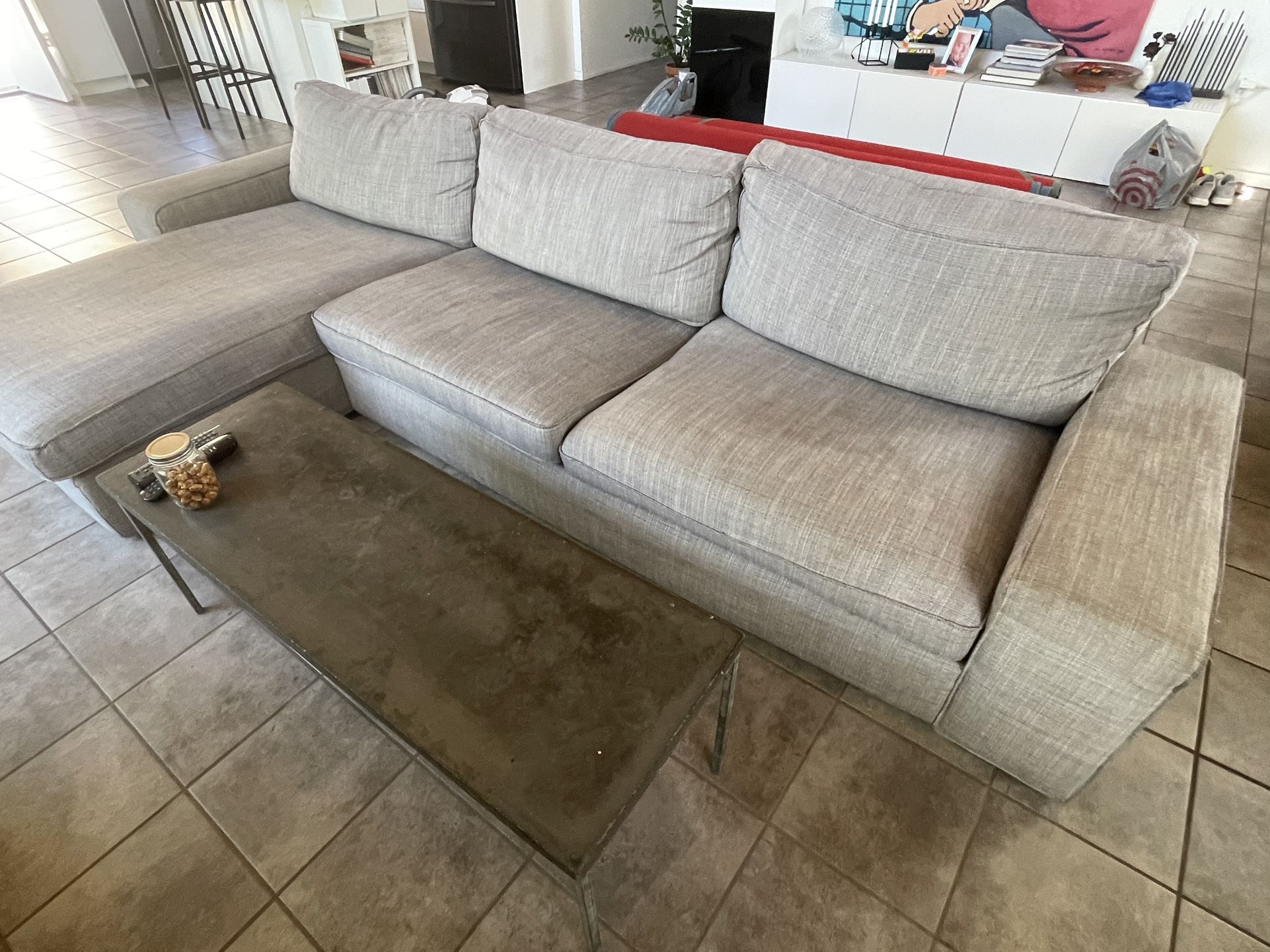 KIVIK Sofa with chaise, Tibbleby beige/gray