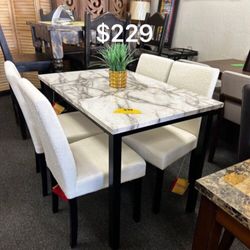 Beautiful 5-Pc Wool Fabric Dining Set