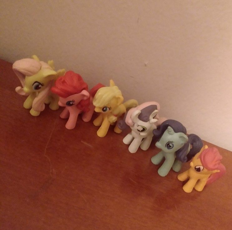 SET OF 6 MY LITTLE PONY MINI ACTION FIGURE TOYS