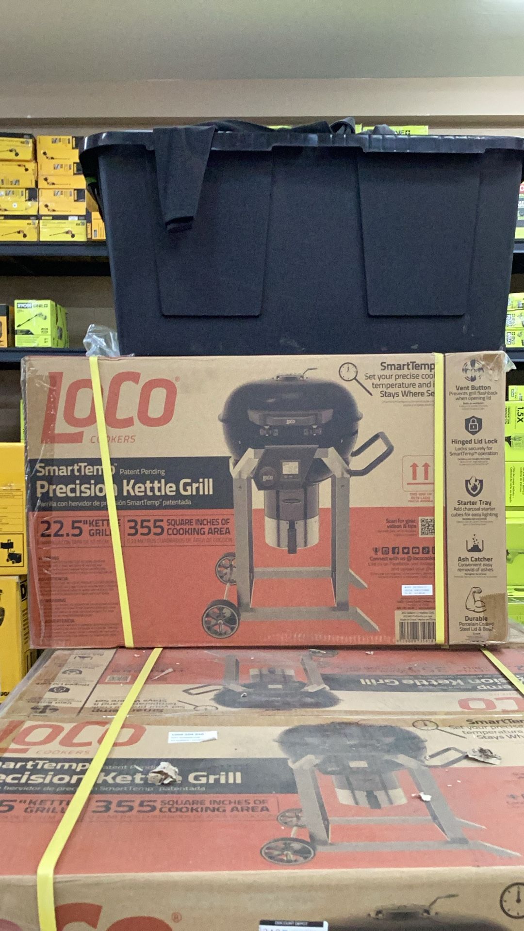  LOCO 22.5 in. SmartTemp Kettle Charcoal Grill in Black with Stand 