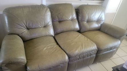 Leather sofa and chair