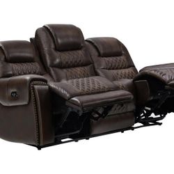 Genuine leather Recliner Sofa With Power Recliners And Power Heasrest