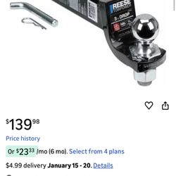 Replacement for fits Reese Interlock Class 5 Trailer Tow Starter Kit 3"" Drop 2-5/16 Inch Chrome Ball