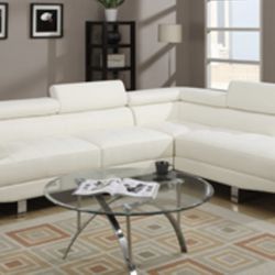 Gorgeous White Colored 2 piece Sectional Set