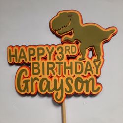 Dinosaur CAKE topper, Cupcake Topper - JURRASIC PARK PARTY, DINOSAUR PARTY