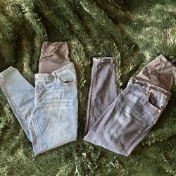 2 pairs Time and Tru maternity jeans