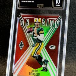 2019 Phoenix 🔥🧀 Aaron Rodgers 🧀🔥 QB Vision Red /299 GMA 10 💎 Mint - Green Bay Packers / New York Jets