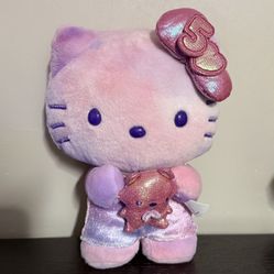 Hello Kitty 50th Anniversary Plush Toy with Teddy Bear Sanrio 8" Stuffed Animal