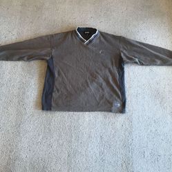 Men’s Ashworth Vintage Oversized Brown Tan Medium M Stripes Striped Sweater Pullover Sweatshirt