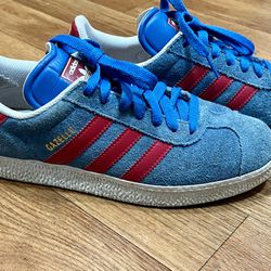 Adidas Gazelle 2013 Blue Red Suede Sneaker Shoes Mens Size 7