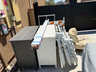 Bed frames, 70s chair, ikea dressers