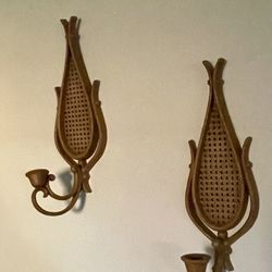 Vintage Wooden Hanging Candle Sconces