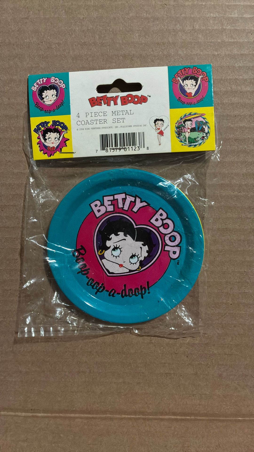 Vintage Betty Boop Metal Coaster Set