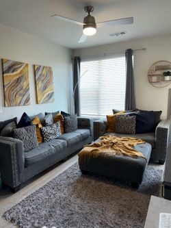 Two Piece Couch Set w Ottoman