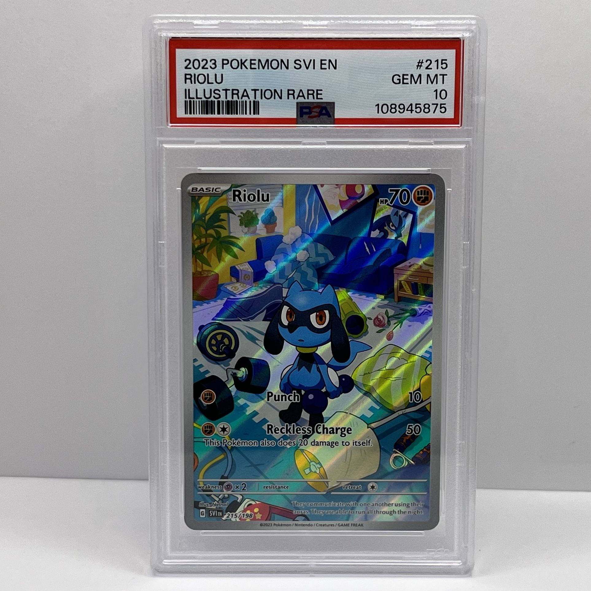 2023 POKEMON SVI EN-SCARLET & VIOLET ILLUSTRATION RARE #215 RIOLU PSA 10
