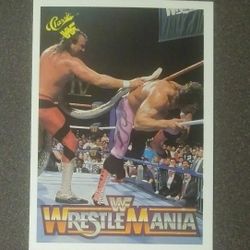 1990 Classic WWF WWE Wrestlemania IV #60 Rick Rude Jake The Snake Roberts Pro Wrestling Vintage Wrestler Collectible Card Wrestle Sports