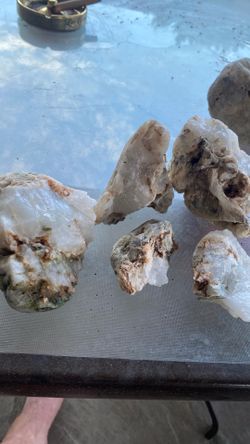 Milky quartz crystals