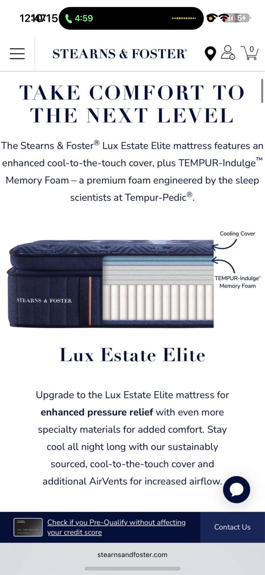Stearns & Foster Lux Estate Elite Medium Pillow Top Mattress