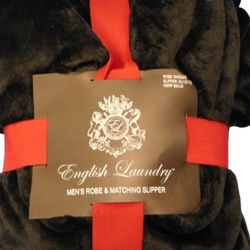 English Laundry Men's Robe & Matching Slipper Set
