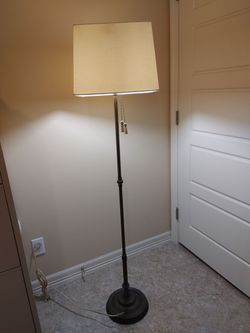 Vintage Brass Leviton Floor Lamp with Flat Plug. Shade not original