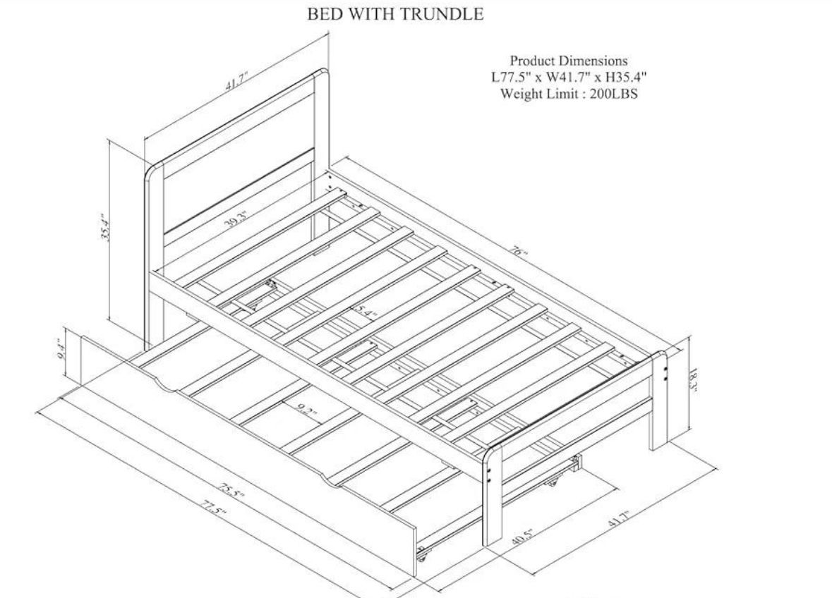 Twin Trundle Bed frame