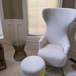 TOV chair/ottoman/table