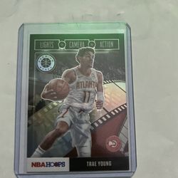 2019-20 NBA Hoops Trae Young Lights Camera Action Holo SP Hawks