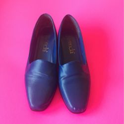 50s Style Blue Low Heel