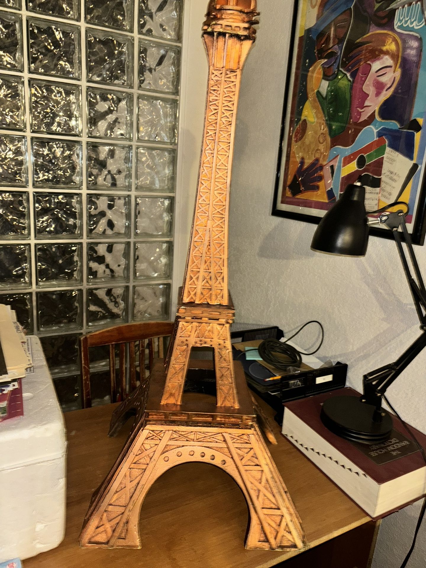3 Ft Wooden Eiffel Tower Statue 
