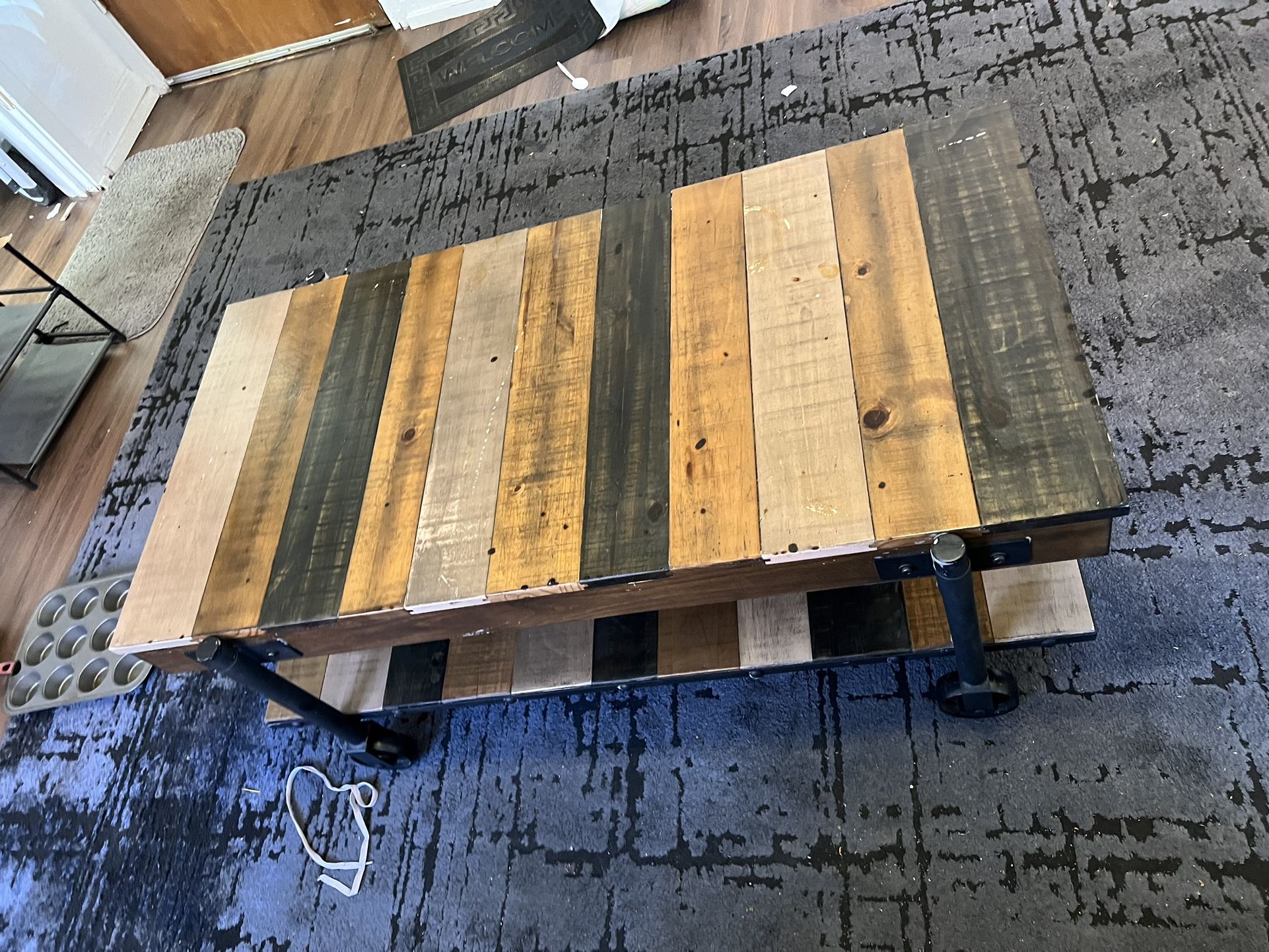 Rustic Wood Coffee Table - 49 Inches Long