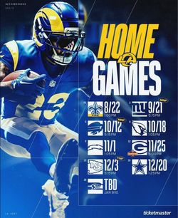 Los Angeles RAMS “Single Ticket” for home games