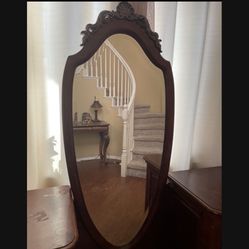 Beautiful Wood High End Beveled Mirror 5 Feet Tall X 20 Inches Wide