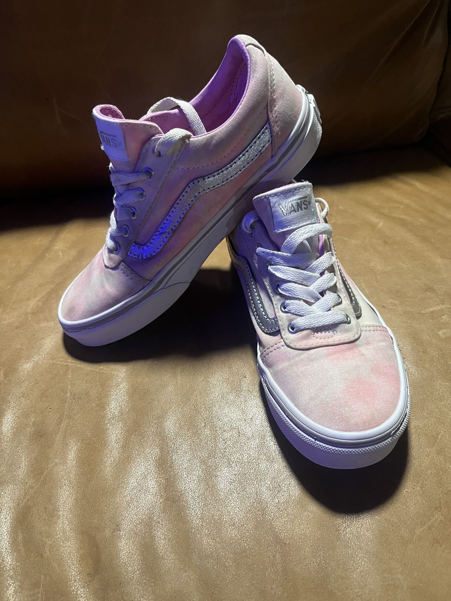 Vans old skool Missy size 3 (women’s 5.5) pink Glittery Tie Dye Low Top