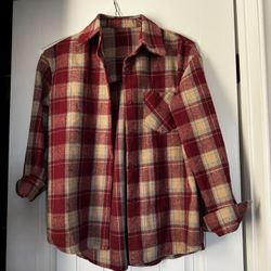 Red and yellow flannel shirt