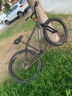 Manone BMX Street Bike Matte Black Big Wheel Tires