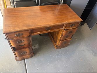 Vintage wooden desk and chair set