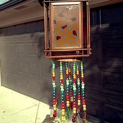 Handmade Beaded Copper Tone Wind-chime 