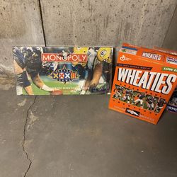 Broncos Super Bowl 32 Monopoly Game And Wheaties 