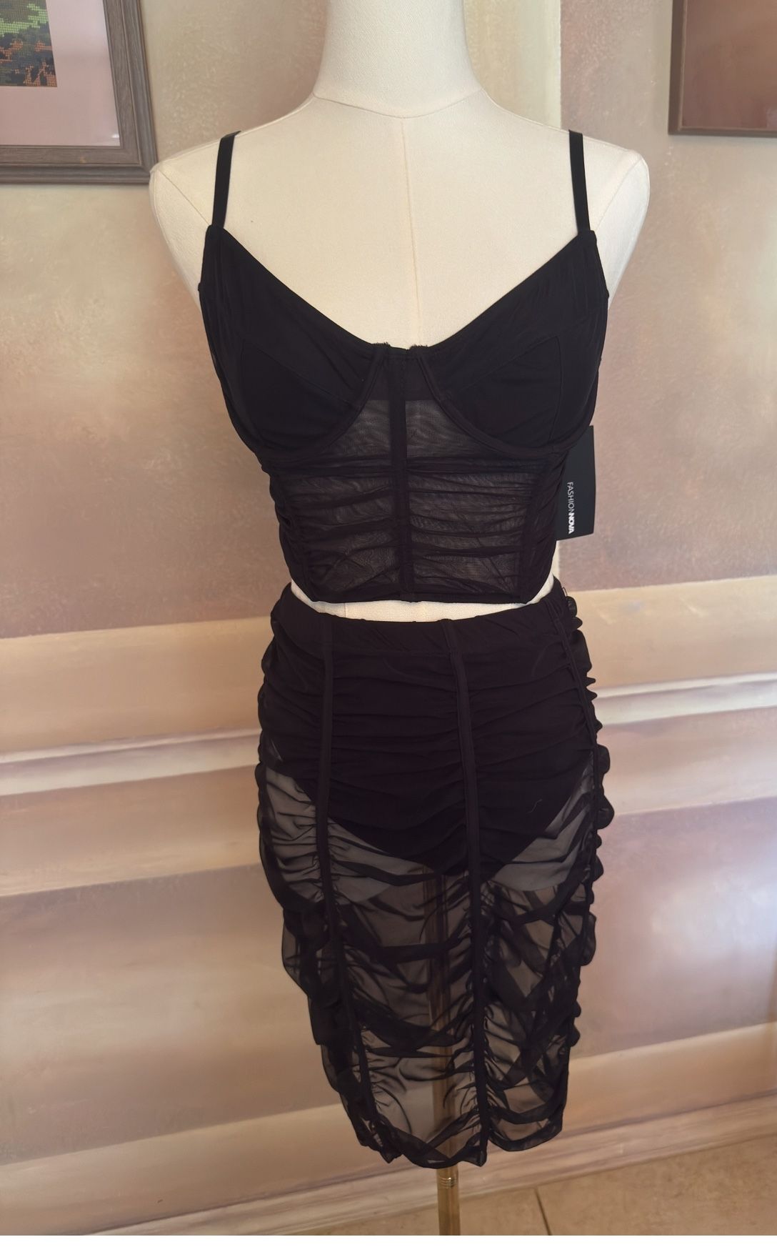 Fashion Nova Two Piece Mesh Outfit