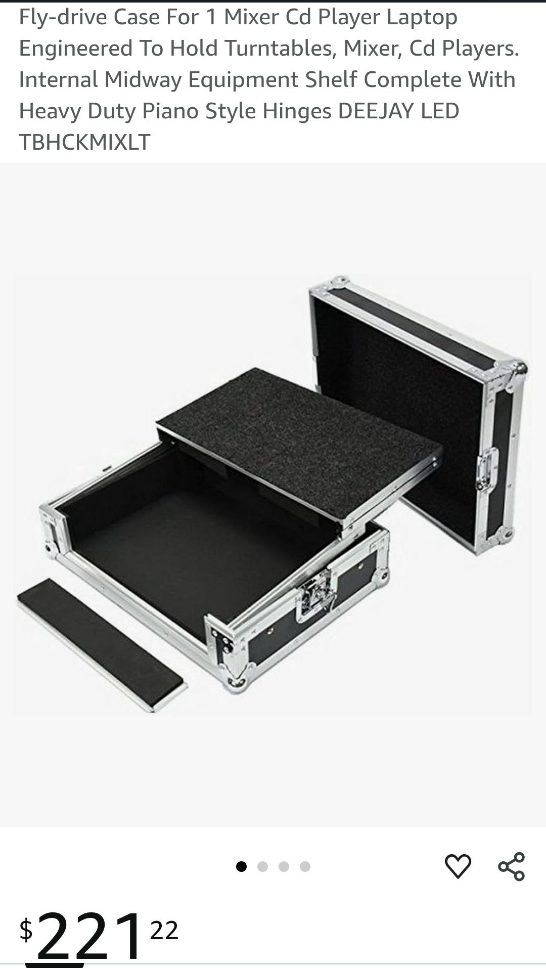 Fly-drive Case For 1 Mixer Cd Player Laptop Engineered To Hold Turntables, Mixer, Cd Players. Internal Midway Equipment Shelf Complete With Heavy Duty