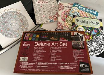 Deluxe Art Set-Colored pencils & Coloring Books