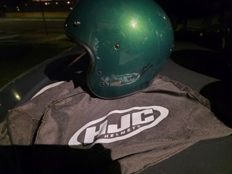 HJC Open Face Motorcycle Helmet Green