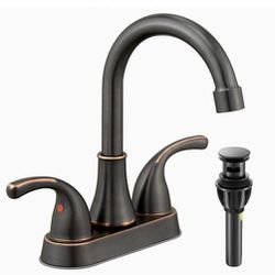 Fransition Bathroom Faucet Oil-rubbed Bronze With Pop-up Drain And Supply Hoses New