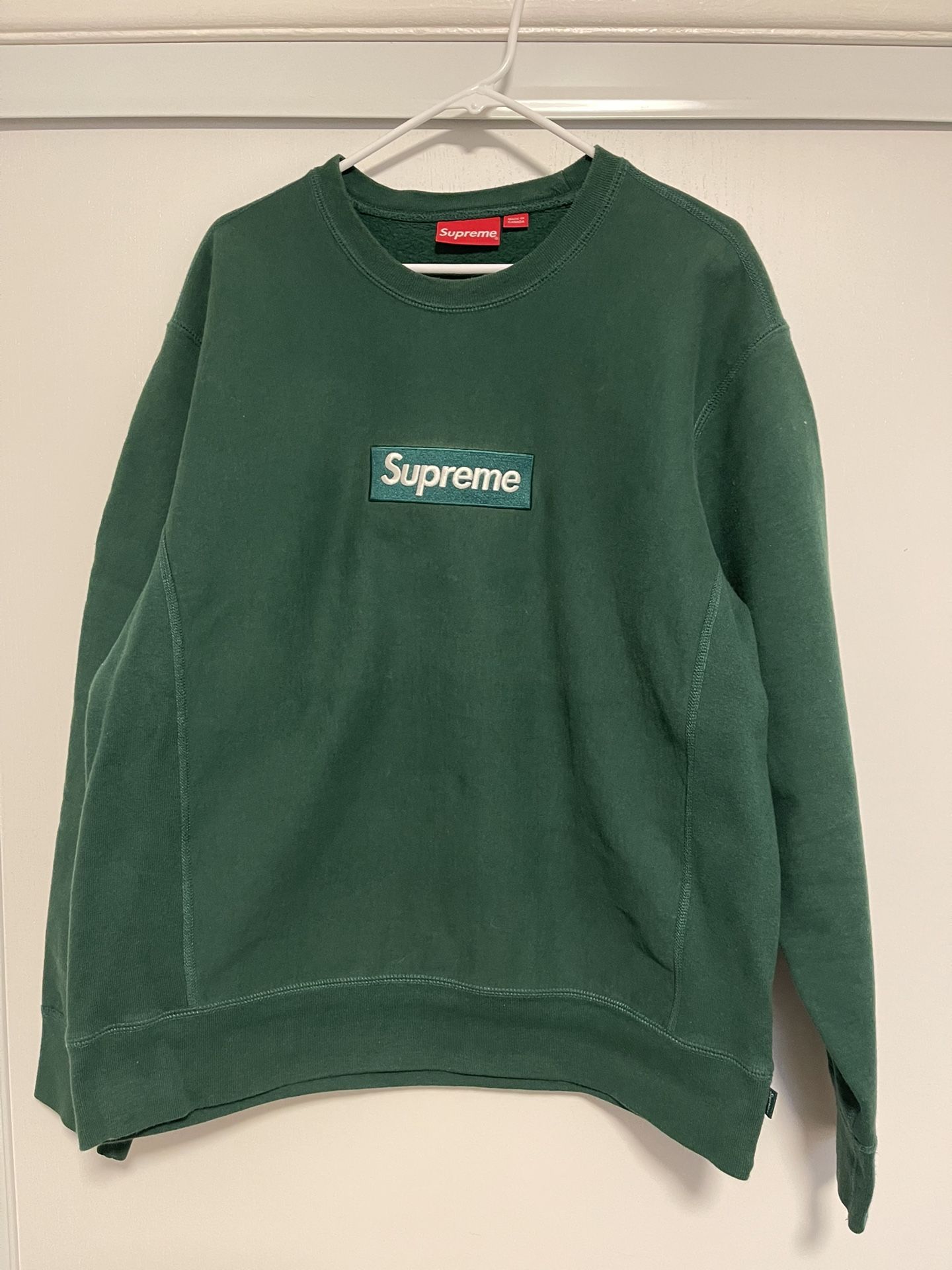 Supreme Box Logo Green Crewneck FW18 Size Large