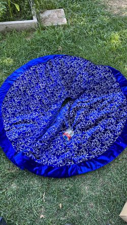 Blue Velvet Christmas Tree Skirt