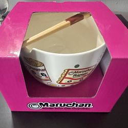 🆕Maruchan Ceramic Ramen Noodle Bowl W/Chopsticks