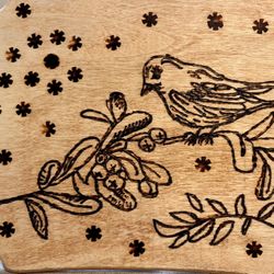 Woodburn Olive Branch And Bird, Handmade And Stained