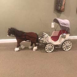 American girl doll carriage and Clydesdale horse