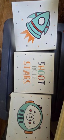 3-Piece Outer Space Canvas Art Set (13"x13")